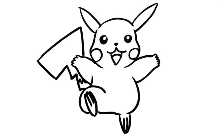 画开心的皮卡丘简笔画图片教程
