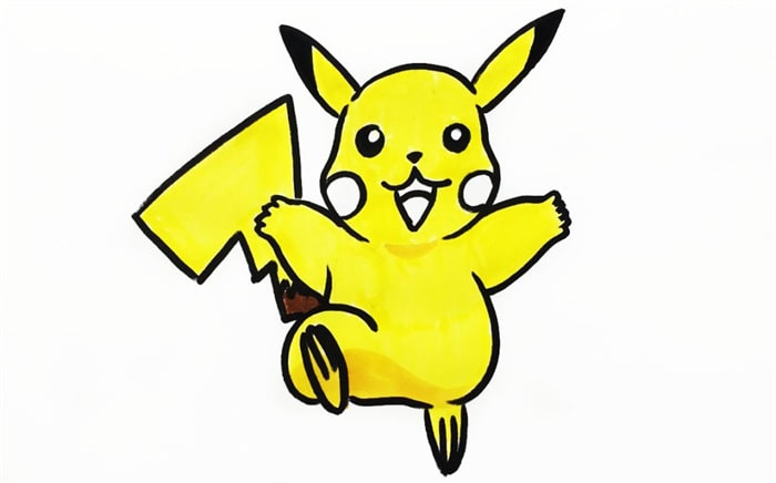 画开心的皮卡丘简笔画图片教程