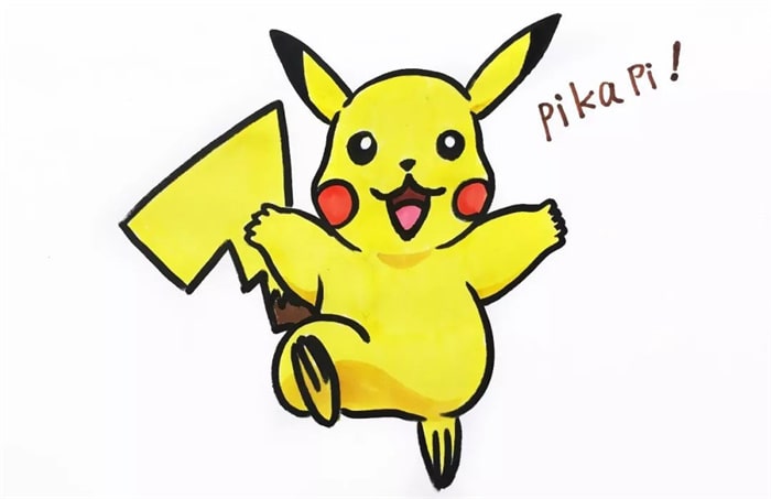 画开心的皮卡丘简笔画图片教程