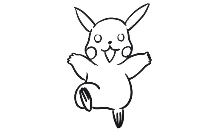 画开心的皮卡丘简笔画图片教程