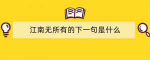江南无所有的下一句是什么