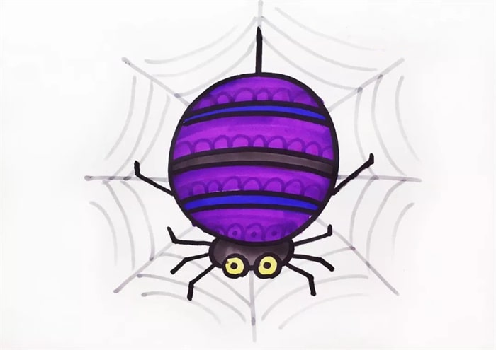 蜘蛛儿童简笔画步骤图片