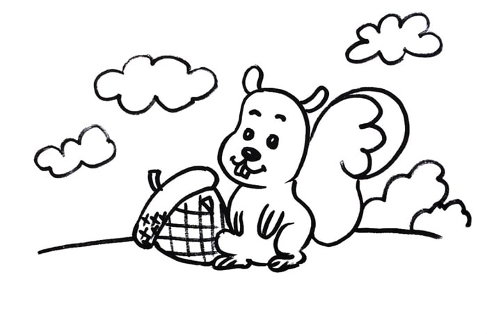 小松鼠儿童简笔画步骤图片