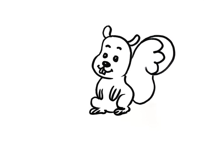 小松鼠儿童简笔画步骤图片
