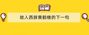 故人西辞黄鹤楼的下一句
