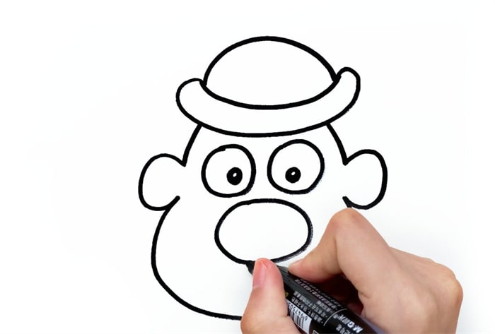 小丑人物头像简笔画步骤图片