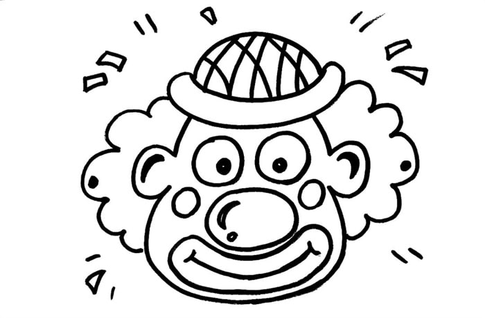 小丑人物头像简笔画步骤图片