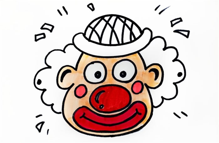小丑人物头像简笔画步骤图片