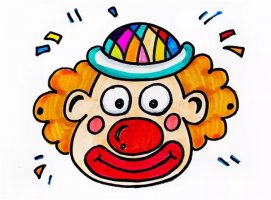 小丑人物头像简笔画步骤图片