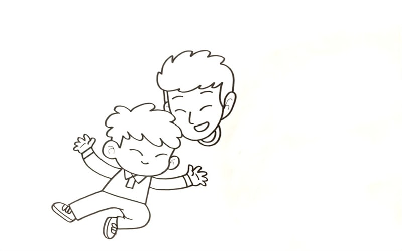 儿童画父亲节的图画怎么画教程