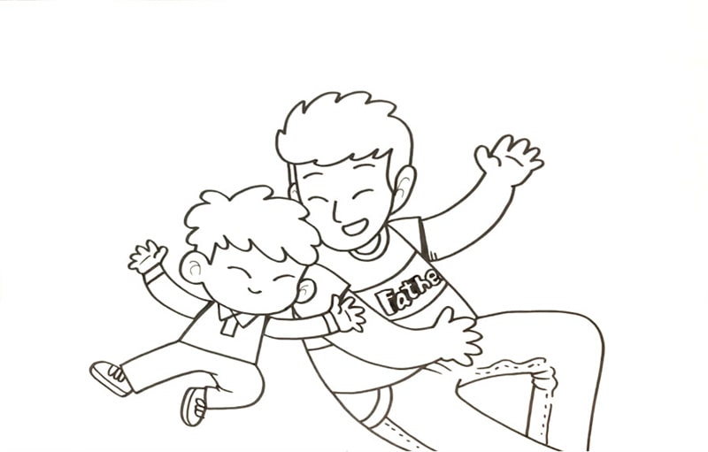 儿童画父亲节的图画怎么画教程