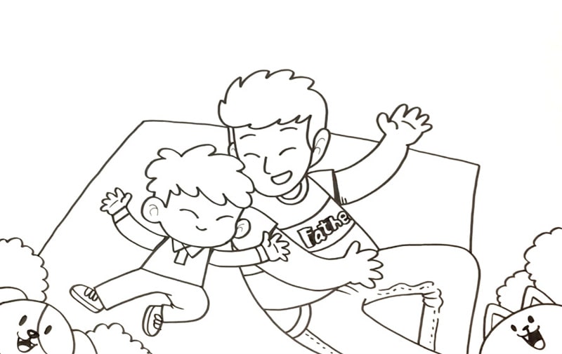 儿童画父亲节的图画怎么画教程