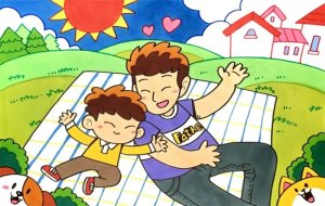 儿童画父亲节的图画怎么画教程