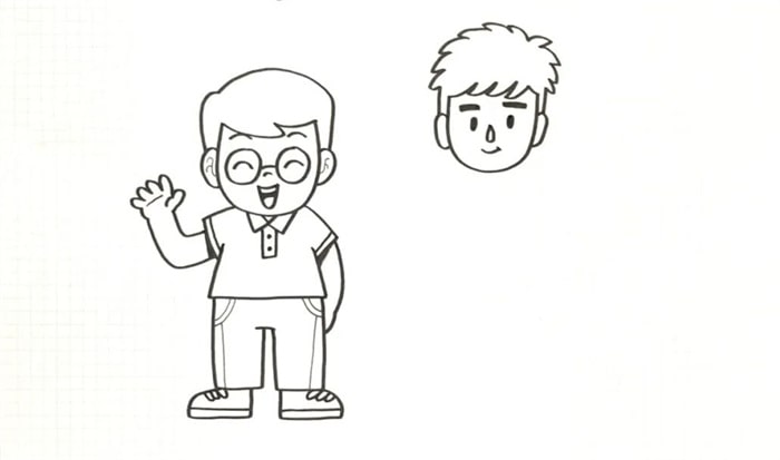 父亲节画两位可爱的爸爸简笔画