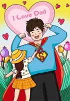 父亲节我爱我的超人爸爸儿童简笔画步骤