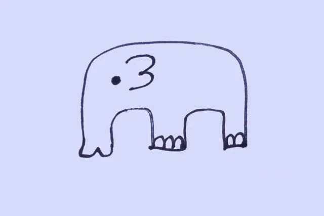 怎么教幼儿学画画：大象简笔画
