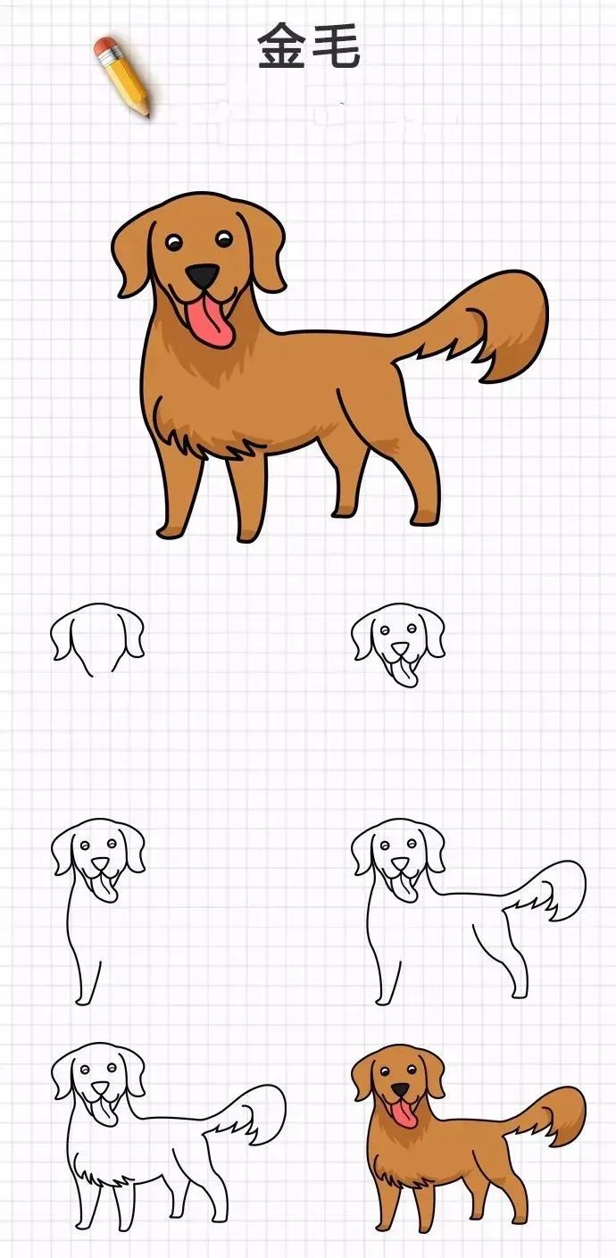 20种超萌狗狗简笔画怎么画教程大全