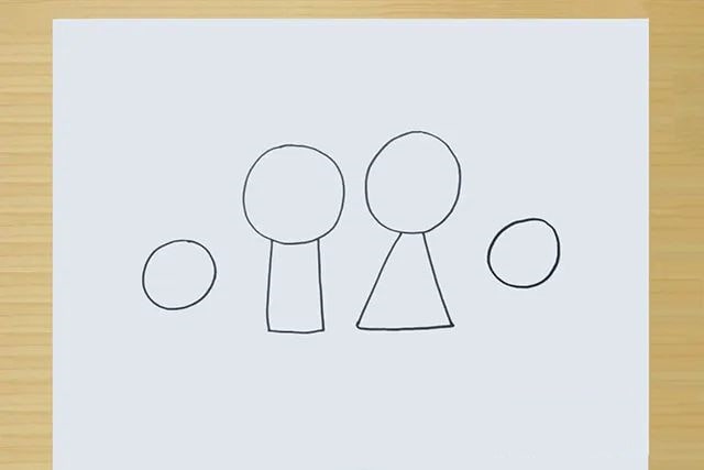 一家四口全家福简笔画图片教程简单