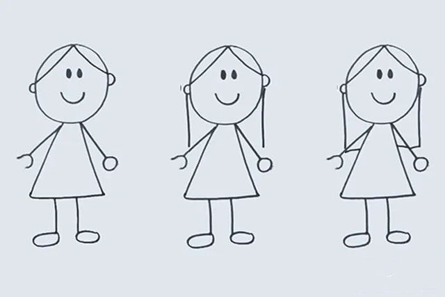 一家四口全家福简笔画图片教程简单