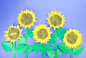 简单幼儿手工制作花朵：纸盘子做向日葵