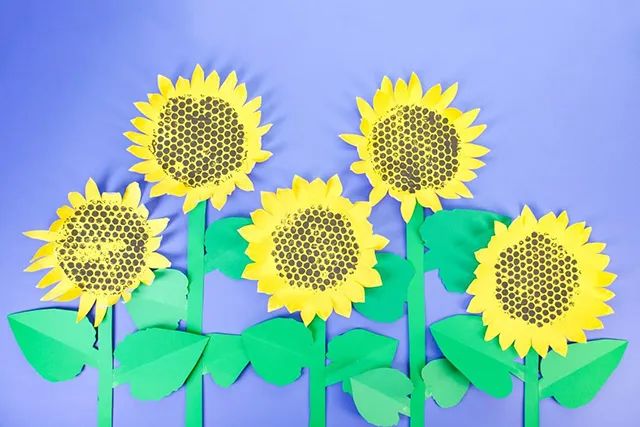 简单幼儿手工制作花朵：纸盘子做向日葵