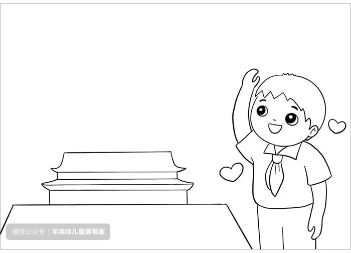 七一建党节，童心向党儿童手绘画