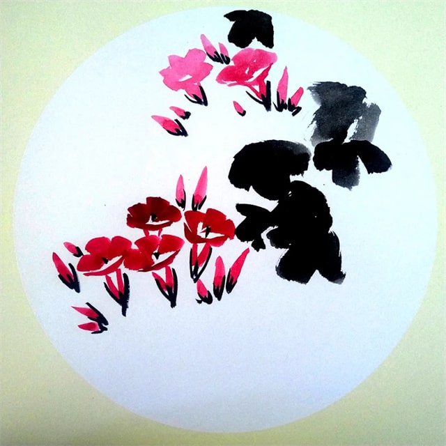 写意中国画教程《牵牛花》