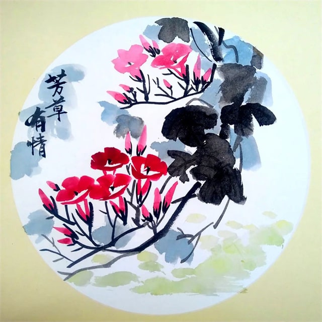 写意中国画教程《牵牛花》