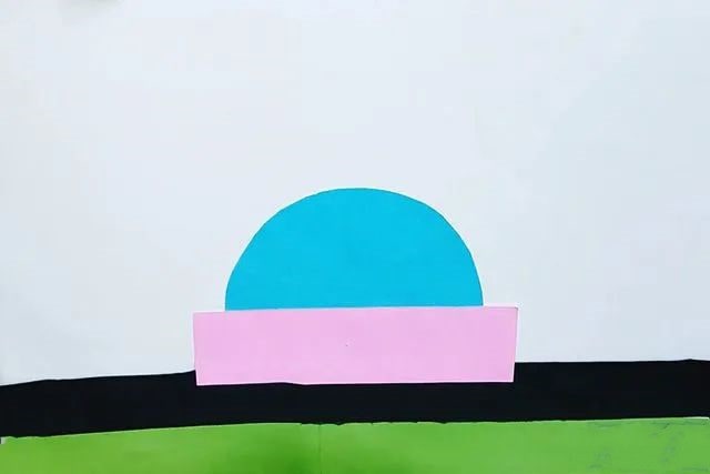 几何图形拼贴画汽车