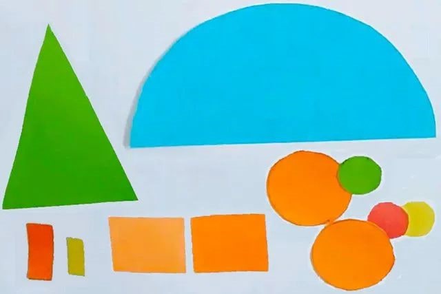 几何图形拼贴画汽车