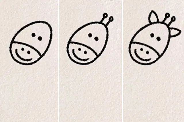 长颈鹿简笔画图片带颜色