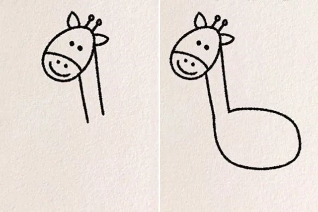 长颈鹿简笔画图片带颜色