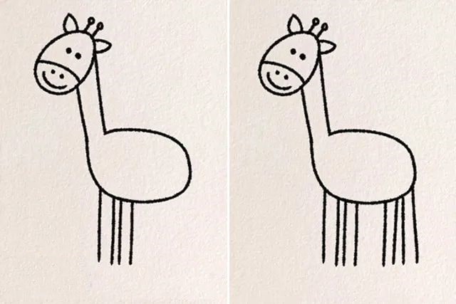 长颈鹿简笔画图片带颜色