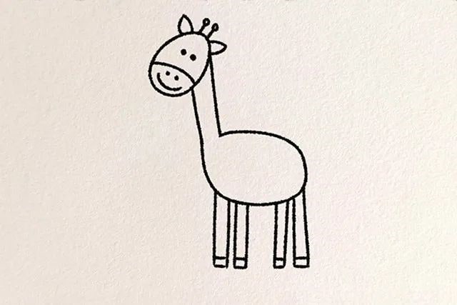 长颈鹿简笔画图片带颜色