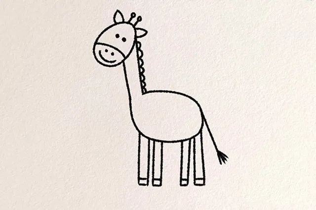 长颈鹿简笔画图片带颜色