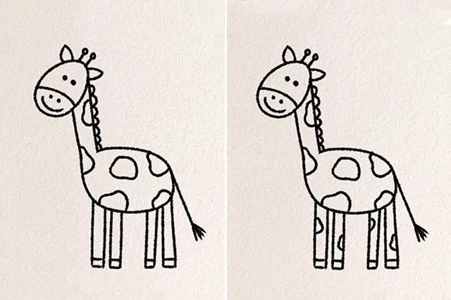 长颈鹿简笔画图片带颜色