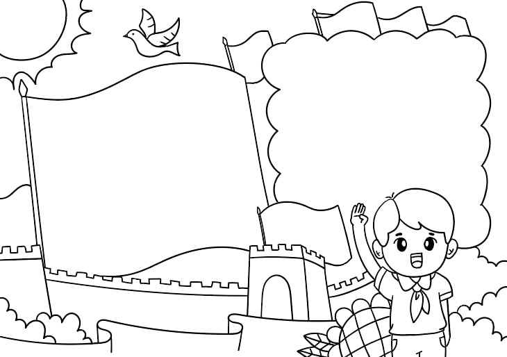 童心向党儿童手抄报图片怎么画