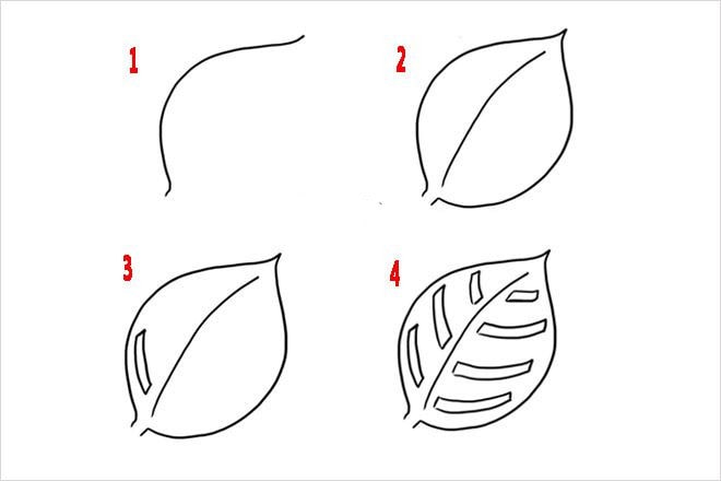 树叶简笔画的画法10种
