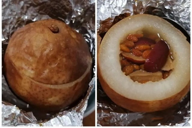 空气炸锅食谱冰糖烤梨，清甜润肺止咳