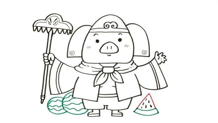 西游记猪八戒卡通简笔画教程