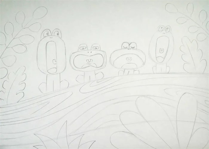 少儿美术课程青蛙简笔画《青蛙合唱团》