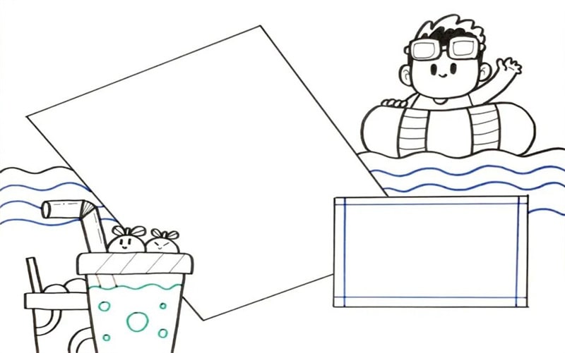 我的暑假生活手抄报图片怎么画