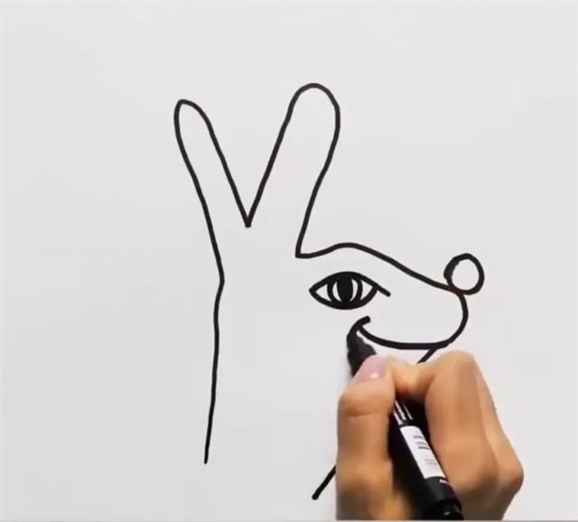 手指画梅花鹿教程