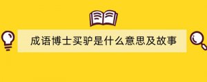 成语博士买驴是什么意思及故事