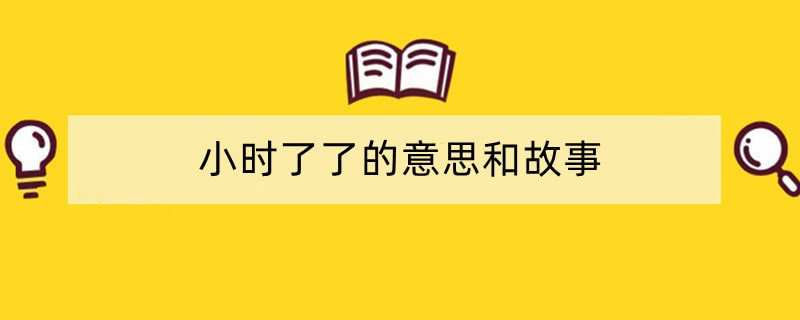 小时了了的意思和故事