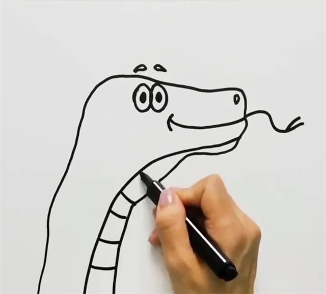 手指画呆呆蛇教程