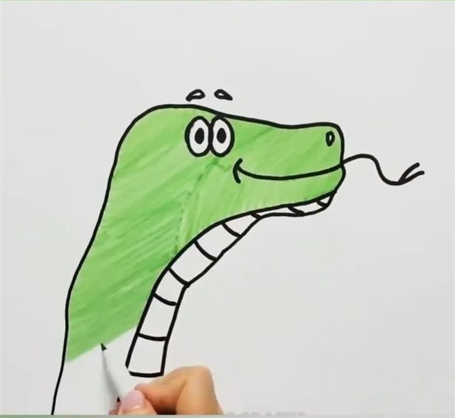 手指画呆呆蛇教程