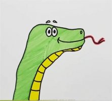 手指画呆呆蛇教程