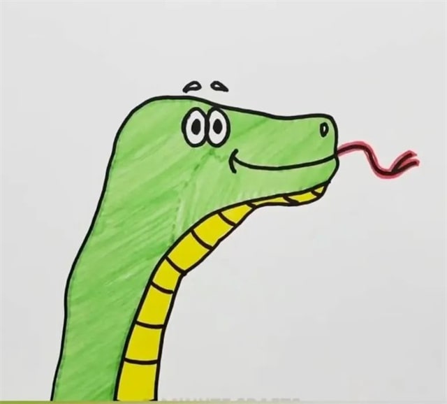 手指画呆呆蛇教程