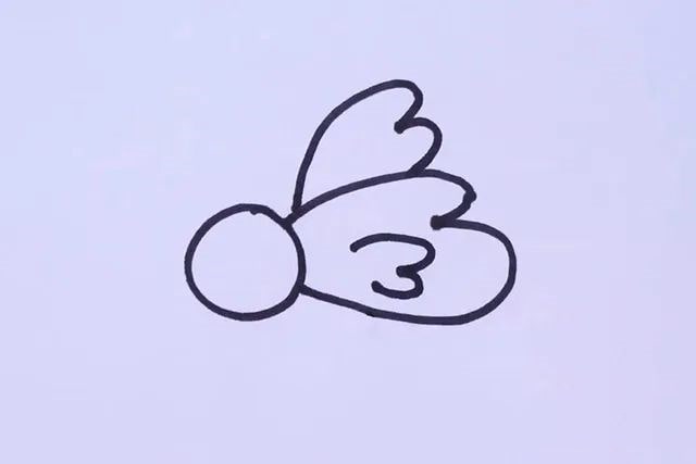 啄食的小鸡幼儿简笔画简单